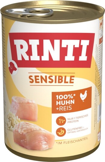 Rinti Sensible Våtfôr Kylling & Ris 6x400g