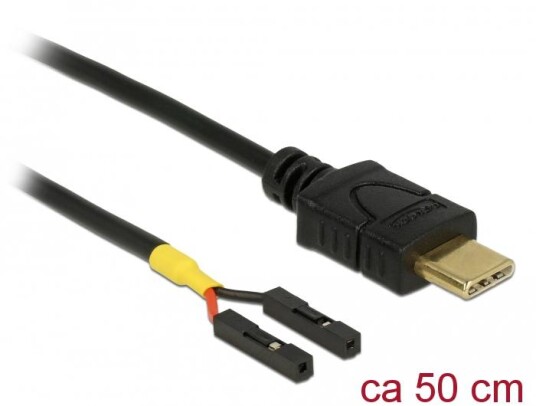 Delock USB type C-kabel 24 pin USB-C til 2-pins USB-header 50 cm