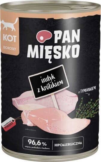 Pan Mięsko Våtfôr Cat Med Kanin Kalkun 36 X 400 G