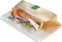 Sandwichpose 330X120x30 Mm Papir/Pla Brun/Klar,500 Stk/Krt