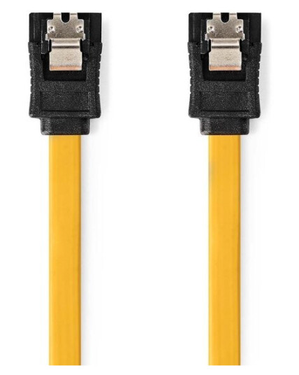 Nedis SATA 6 Gbps 1m Flat Kabel Gul Hunkjønn til Hunkjønn Nedis SATA 6 Gbps 1m Flat Kabel Gul Hunkjønn til Hunkjønn