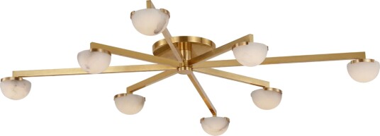 Pedra Extra Large Staggered Arm Flush Mount Antique Burnished Brass