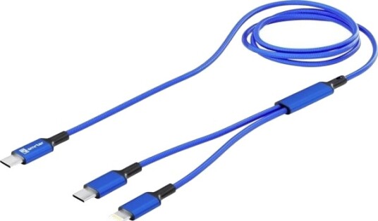 Smart Usb-C Y-Kabel Usb-C® Apple Lightning-Kontakt 120 Cm Blå Aluminiumskontakt Stoffomsluttet Med Otg-Funksjon Smrter_Duo_Nb Smrter_Duo_Nb Smart Usb-C Y-Kabel Usb-C® Apple Lightning-Kontakt 120 Cm Blå Aluminiumskontakt Stoffomsluttet Med Otg-Funksjon Smrter_Duo_Nb Smrter_Duo_Nb