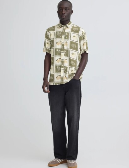 Blend Bharan Shirt   Khaki green   L