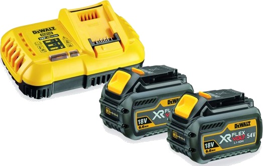 Dewalt 54V FLEXVOLT Batteripakke med 2x 6.0 Ah og Lader