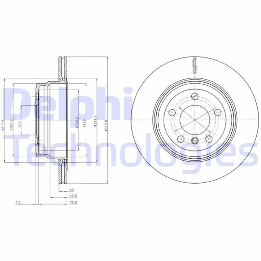 Bremseskive DELPHI BG4168 Bremseskive DELPHI BG4168