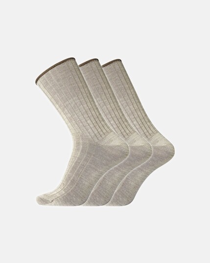 Dovre Sokker 'No elastic' Ull 3 pakning Beige