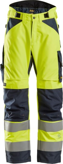 Snickers Workwear 6639 AllroundWork Vinterbukse varselgul, marine, lang størrelse Varselgul, Marine, Klær