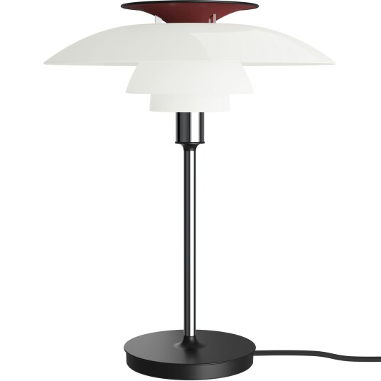 PH 80 Bordlampe Krom / Opalhvit