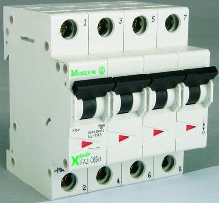 Eaton Automatsikring - Mcb 16A C Karakteristisk, 3 Polet + Nul, 10Ka Kortslutningsbrydeevne, 400V Ac, 72Mm Bred