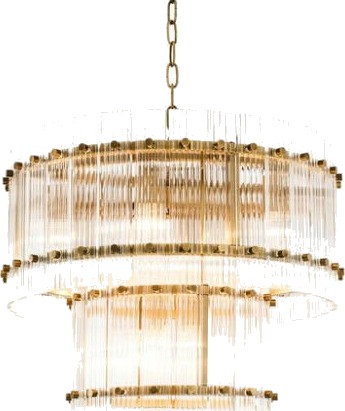 Ruby Chandelier Antique Brass
