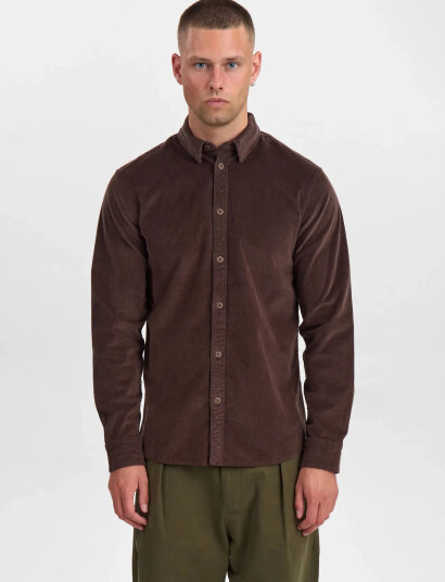 Anerkjendt Akleif Solid Cord Shirt - Brown - S