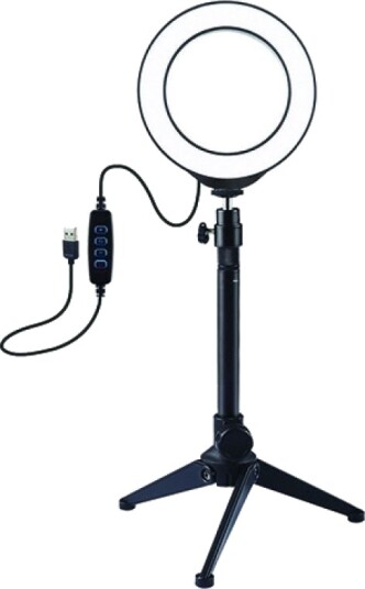 Puluz Ringlampe Led 12 Cm Med Tripodstativ Opptil 24,5 Cm Usb