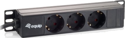 Equip 333299 1U Plast Sort 3 Ac-Utganger 1,5 M 250 V