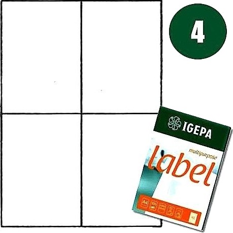 Igepa Etiketter A4 Igepa 105 X 148 Mm Hvit 100