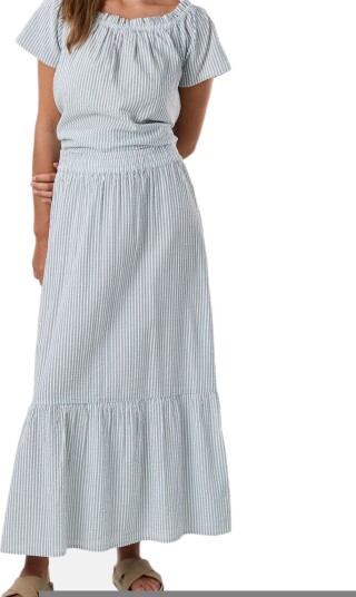 Seaside Marina Seersucker Long Skirt W