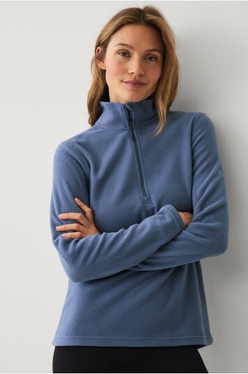 Áhkká   Fleecetrøye Fleece Basic Half Zip W   Blå