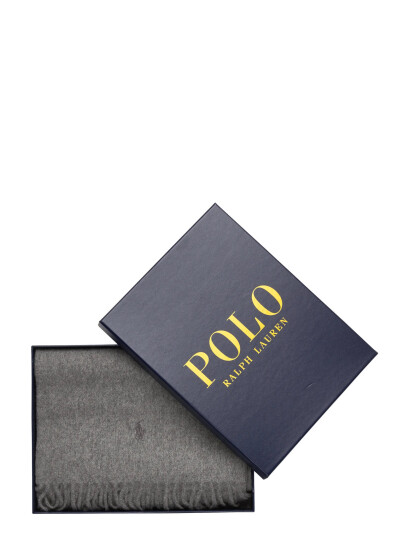 Polo Ralph Lauren Fringe Cashmere Scarf - Grey - ONE SIZE Polo Ralph Lauren Fringe Cashmere Scarf - Grey - ONE SIZE