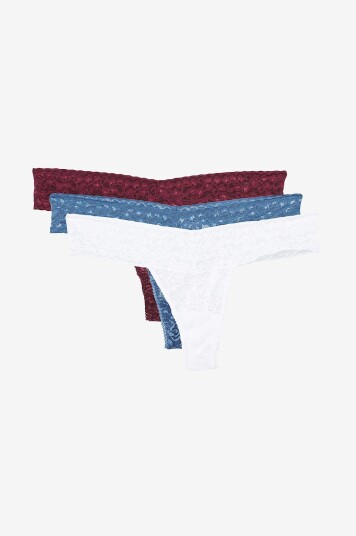 Lace Laboratory   Stringtruse Lace Thong 3 pk i gaveeske   Flerfarget