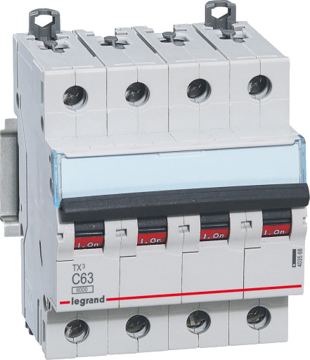 Legrand Automatsikring TX3 C 63A 4P, 4M, 6/6kA 84 x 78 x 72 mm
