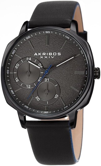 Akribos XXIV Herreklokke AK1022BK Multi Function Sort/Lær Ø42 mm Akribos XXIV Herreklokke AK1022BK Multi Function Sort/Lær Ø42 mm