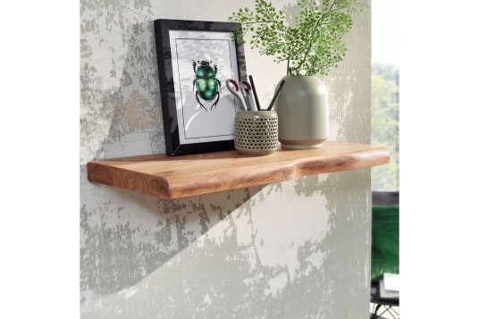 Vegghylle Wohnling trekant heltre flytende hylle landlig stil 60 cm 60 cm Vegghylle Wohnling trekant heltre flytende hylle landlig stil 60 cm 60 cm
