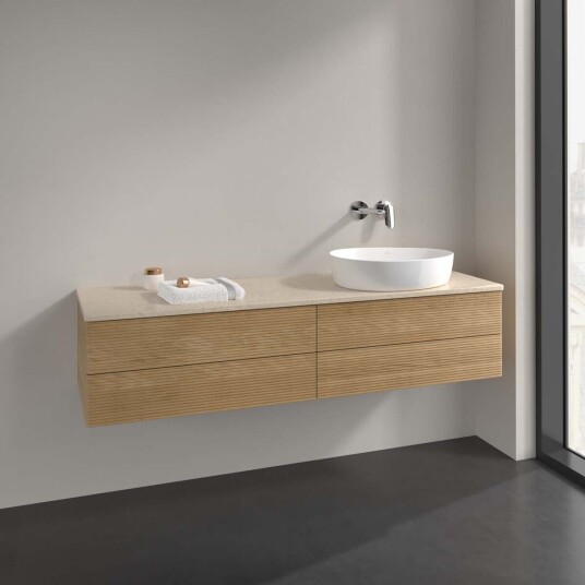 Villeroy & Boch Antao Servantskap med 4 skuffer 160x50x36 cm u/lys Eik/Crème