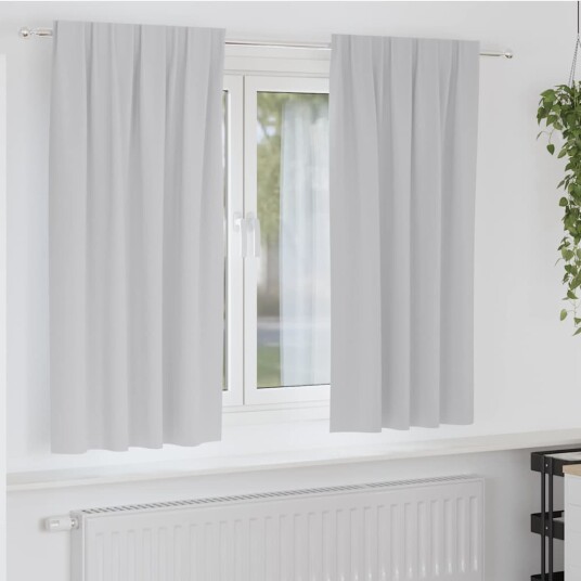 Gardiner med gardiner 2 pcs Lysegrå 175x140cm Polyester