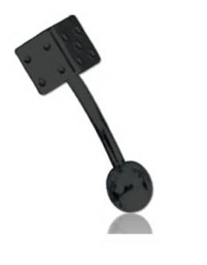 Utgått Svart Øyenbrynspiercing med Terning 1.2 x 8 mm med 5 mm Kule