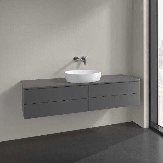 Villeroy & Boch Antao Servantskap med 4 skuffer 160x50x36 cm m/lys Antrasitt Matt Villeroy & Boch Antao Servantskap med 4 skuffer 160x50x36 cm m/lys Antrasitt Matt