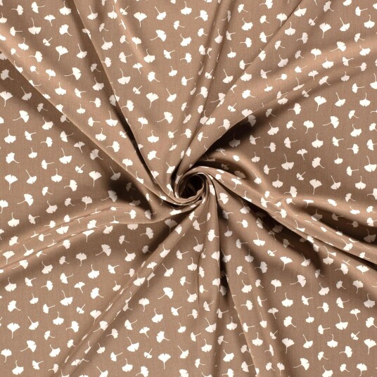 Nooteboom Textiles Bambus Poplin Taupe Brun Blomster Nooteboom Textiles Bambus Poplin Taupe Brun Blomster