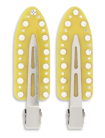 SUI AVA No Crease Crystal Clips // 2 Pcs Yellow 2 PCS