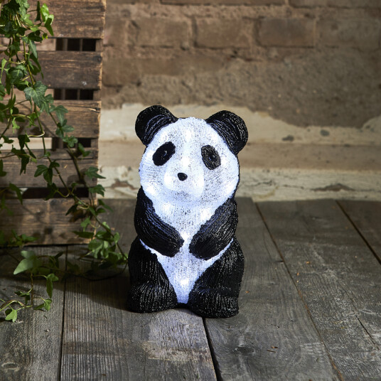 Star Trading Crystalo Panda 27 cm 20 LED IP44 - Svart/Hvit