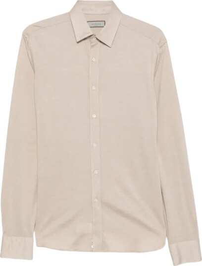 Canali Herre Skjorter Beige S,