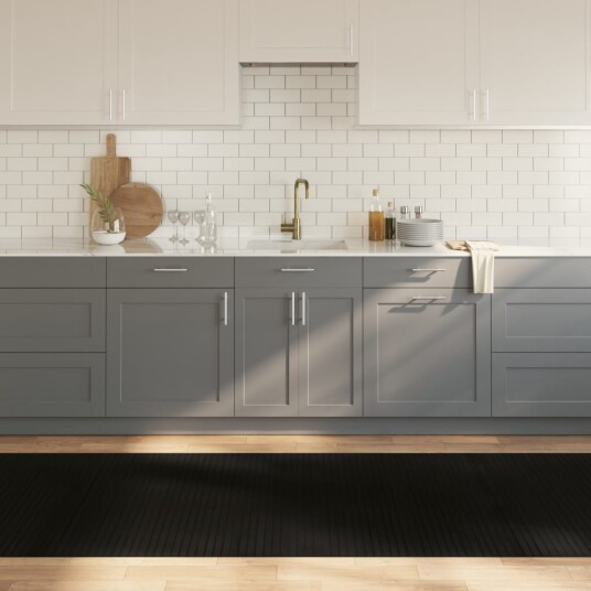  Teppe rektangulært svart 100x300 cm bambus 8721012368293