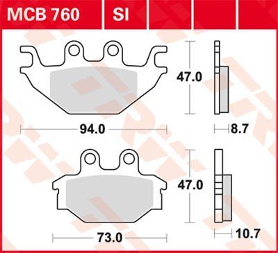 Bremseklosser TRW MCB760SI Bremseklosser TRW MCB760SI