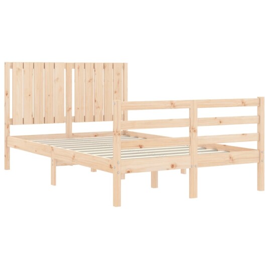 vidaXL Sengeramme med hodegavl 4FT small double heltre
