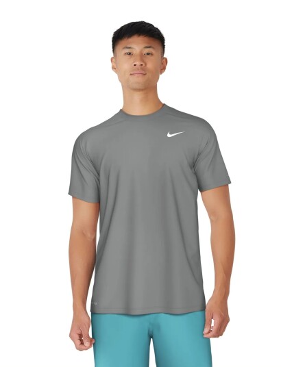 NIKE SWIM Nike Essential Short Sleeve Hydroguard   Grey   XXL