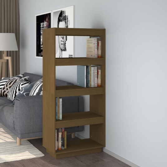 vidaXL Bokhylle/romdeler honningbrun 60x35x135 cm heltre furu vidaXL Bokhylle/romdeler honningbrun 60x35x135 cm heltre furu