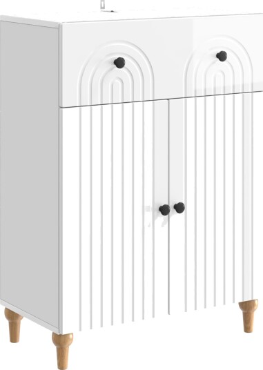 Serviesskap Høgglans hvit 66 x 34,5 x 90 cm Konstruert tre