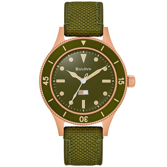 Bulova Herreklokke 98A324 MIL Ships Grønn/Tekstil Ø41 mm Bulova Herreklokke 98A324 MIL Ships Grønn/Tekstil Ø41 mm