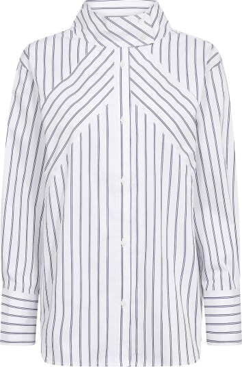 Co" Couture Somocc Stripe Funnel Neck Shirt   White   M