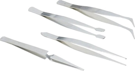 Brüder Mannesmann M 615 Pinsettsett 4 Deler, Spiss, Spiss, Trapes, Flat-Rund 110 Mm Brüder Mannesmann M 615 Pinsettsett 4 Deler, Spiss, Spiss, Trapes, Flat-Rund 110 Mm