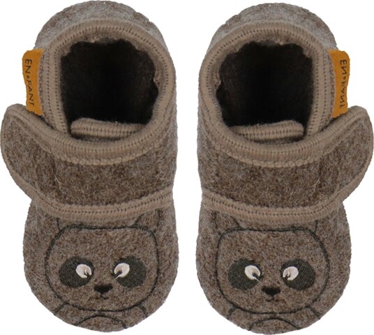 En Fant Wool Slippers W. Embroidery Brown 27\28