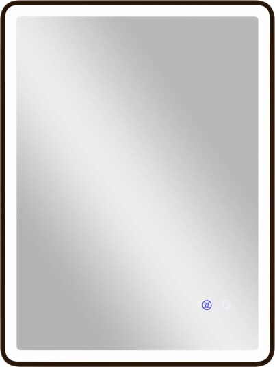LED baderomsspeil antidugg dimbar 80x60 cm svart ramme