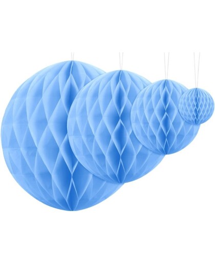 Himmelblå Honeycomb Ball VELG STØRRELSE 10 40 cm