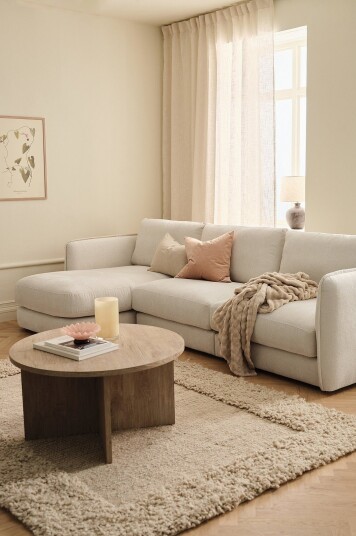 Nord Komfort   Sofa Darwin 2 seter med sjeselong   Hvit