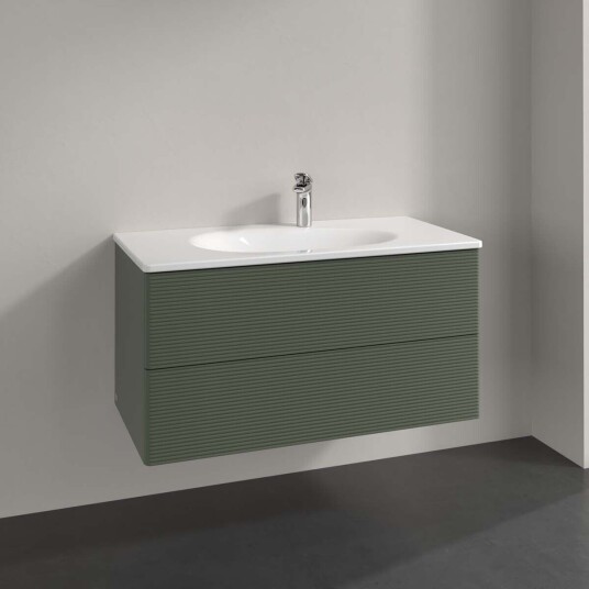 Villeroy & Boch  Antao Servantskap med 2 skuffer 98,8x49,6x50,4 cm u/lys Grønn Matt