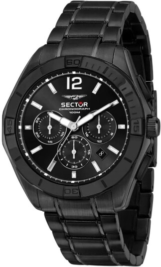 Sector 790 Herreklokke R3273636002 Sort/Stål Ø42 mm