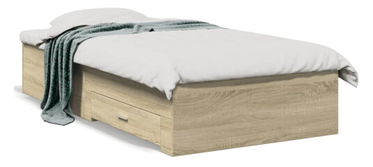 Sengeramme med skuffer sonoma eik 90x190 cm konstruert tre 8721102620881